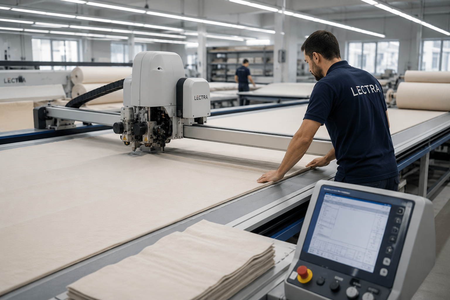 Spreading and cutting fabric